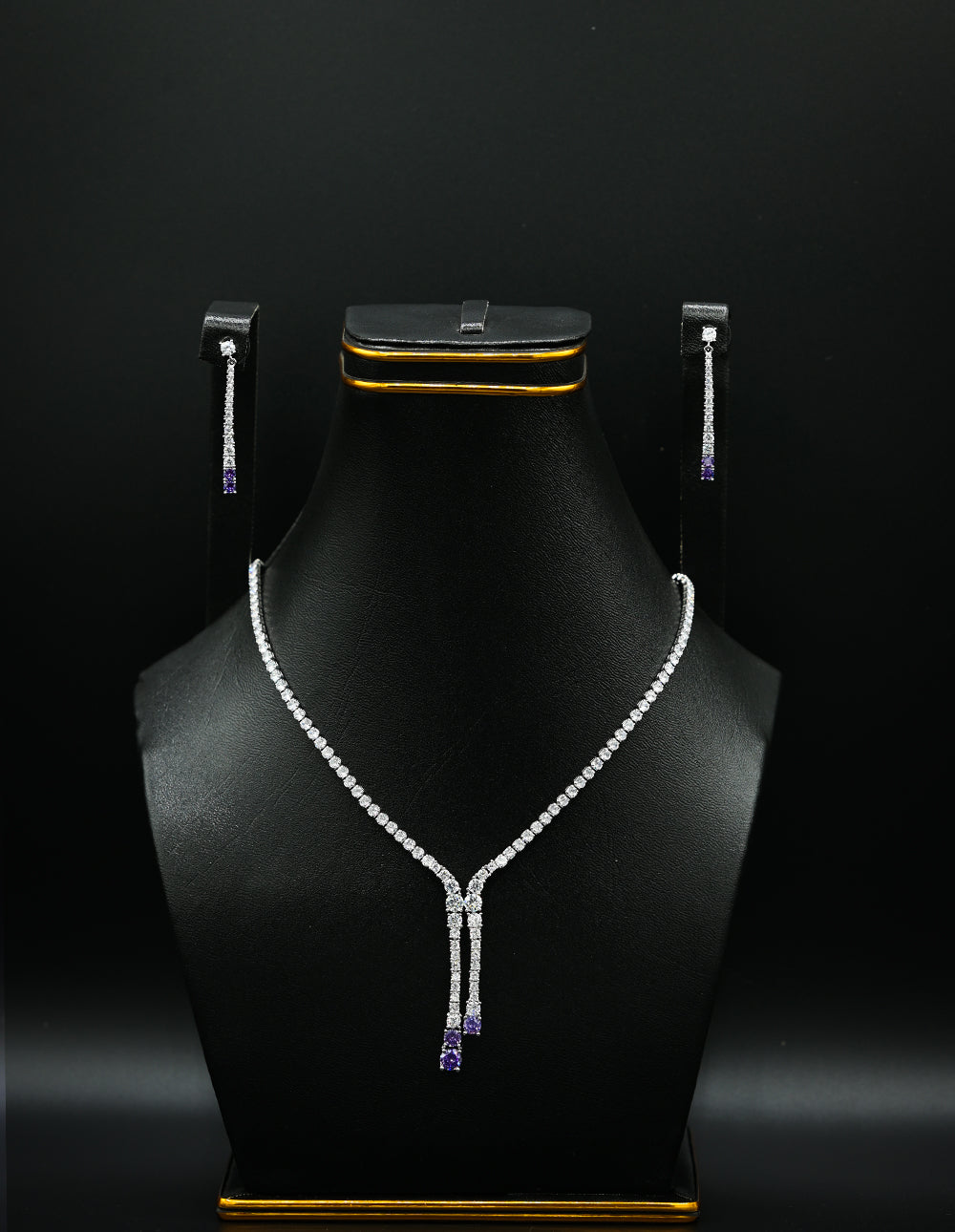 Amethyst Cascade Y-Necklace Set