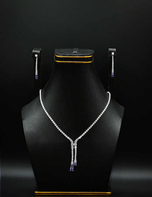 Amethyst Cascade Y-Necklace Set