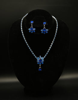 Crimson Heart Drops Necklace and Earring Set