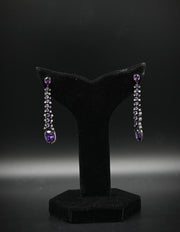 Elegant Amethyst and Cubic Zirconia Drop Earrings