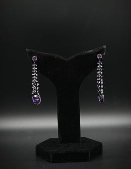 Elegant Amethyst and Cubic Zirconia Drop Earrings