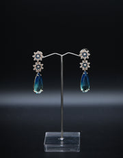 Elegant Floral Cluster and Ombré Teardrop Earrings