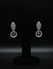 Elegant Cubic Zirconia Cluster and Hoop Drop Earrings