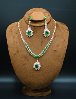 Emerald Blossom Necklace and Earring Set