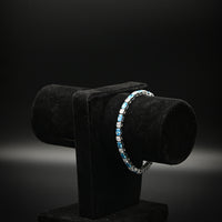 Emerald & Diamond Sterling Silver Tennis Bracelet