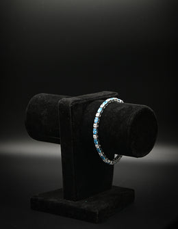 Emerald & Diamond Sterling Silver Tennis Bracelet