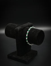 Emerald & Diamond Sterling Silver Tennis Bracelet