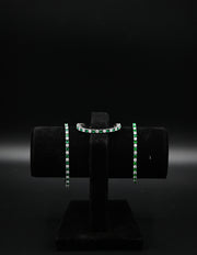 Emerald & Diamond Sterling Silver Tennis Bracelet Set
