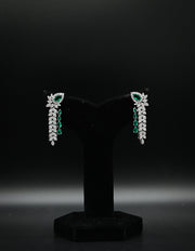 Emerald & Diamond Leaf Cascade Earrings