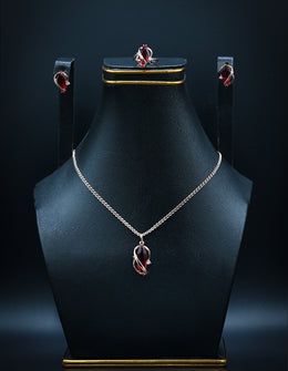 Emerald and Diamond Leaf-Motif Jewelry Set