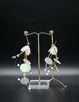 Lunar Bloom & Pearl Kinetic Earrings