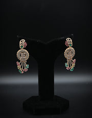 Ornate Multi-Color Pavé Tassel Drop Earrings