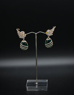 Phoenix Wing and Striped Teardrop Earrings