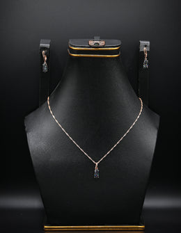 Rose Gold & London Blue Topaz Solitaire Jewelry Set