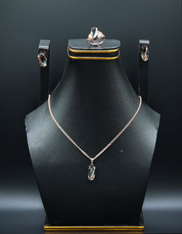 Rose Gold & Phantom Quartz Diamond-Cut Jewelry Set