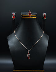 Rose Gold & Ruby Marquise Jewelry Set