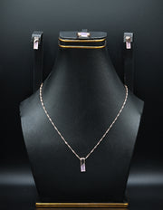 Rose Gold Bar Pendant Jewelry Set with Earrings and Ring