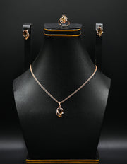 Rose Gold & Smoky Quartz Floral Jewelry Set