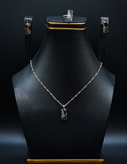 Rose Gold and Faceted Smokey Quartz Jewelry Set