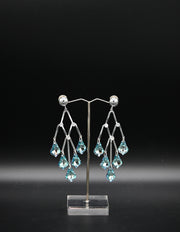 Silver & Aquamarine Chandelier Earrings