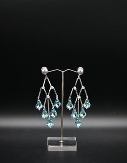 Silver & Aquamarine Chandelier Earrings
