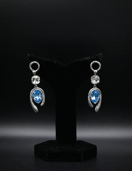 Silver & Blue Teardrop Dangle Earrings