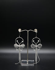 Silver Butterfly Fringe Earrings