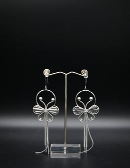 Silver Butterfly Fringe Earrings