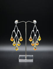 Silver & Citrine Chandelier Earrings