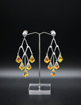 Silver & Citrine Chandelier Earrings