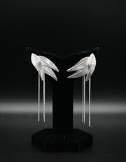 Silver Feather Fringe Earrings
